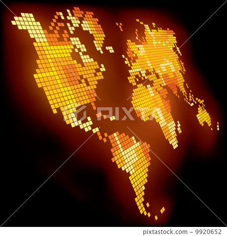 Shining pixel world map 9920652