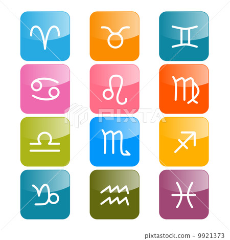 Vector Zodiac, Horoscope Rectangle Colorful Symbols 9921373