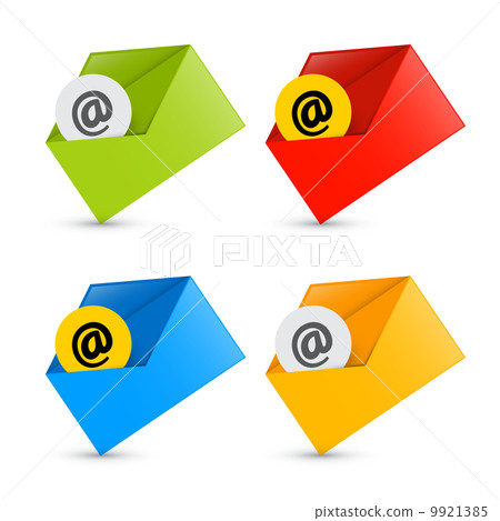 E-mail, Email Icons, Envelope Icons Set Isolated on White Background E-mail, Email Icons, Envelope Icons Set Isolated on White Background 9921385