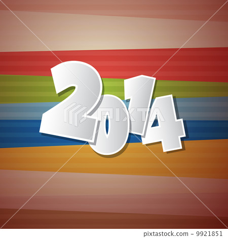 Retro Vector Happy New Year 2014 Background Retro Vector Happy New Year 2014 Background 9921851