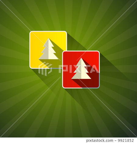 Christmas Green Background With Abstract Paper Trees 9921852