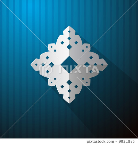 Paper Cut Snowflake on Blue Background Paper Cut Snowflake on Blue Background 9921855