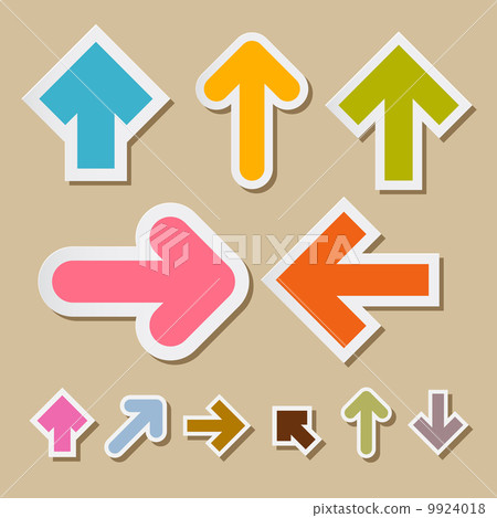 Colorful Vector Paper Arrows on Brown Background 9924018