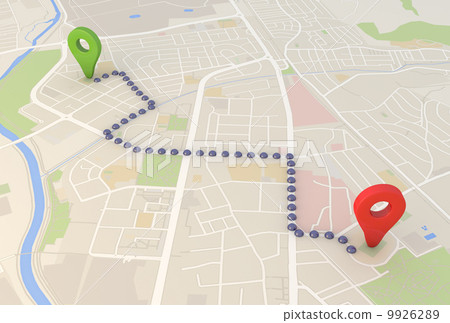 Route Search Map - Stock Illustration [9926289] - Pixta