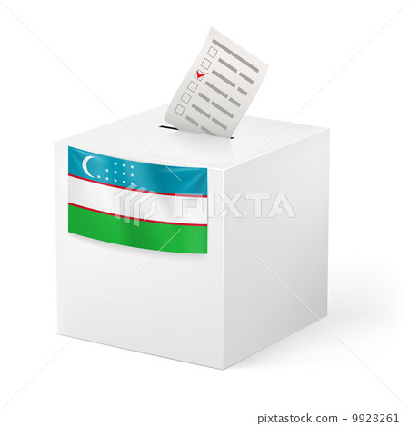 Ballot box with voting paper. Uzbekistan Ballot box with voting paper. Uzbekistan 9928261