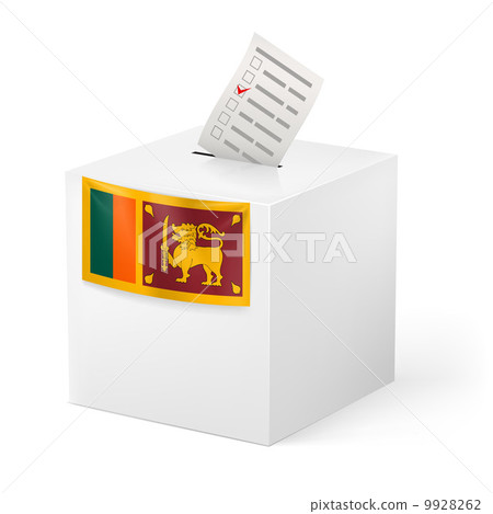 Ballot box with voting paper. Sri Lanka Ballot box with voting paper. Sri Lanka 9928262