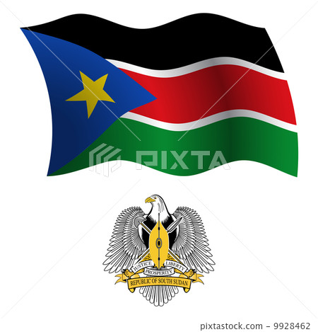 south sudan wavy flag and coat 9928462