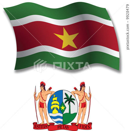 suriname textured wavy flag vector 9928479