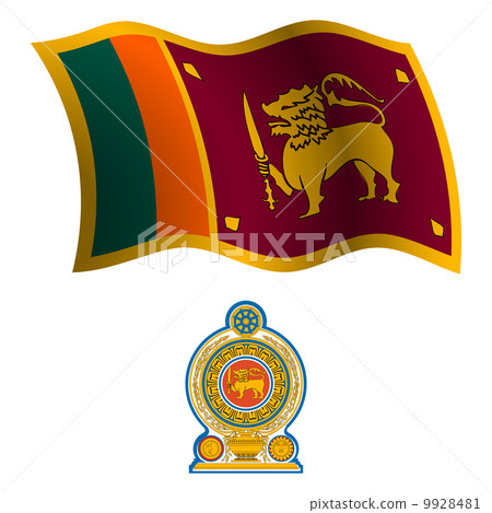 sri lanka wavy flag and coat 9928481