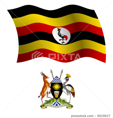 uganda wavy flag and coat 9928637