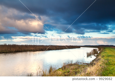 beautiful cloudscape over river 9929082