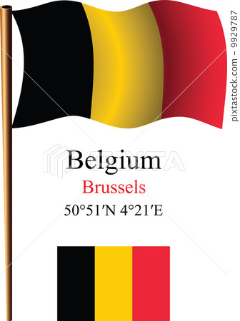 belgium wavy flag and coordinates - Stock Illustration [9929787] - PIXTA