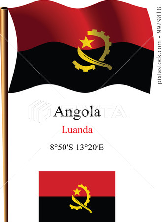 angola wavy flag and coordinates 9929818