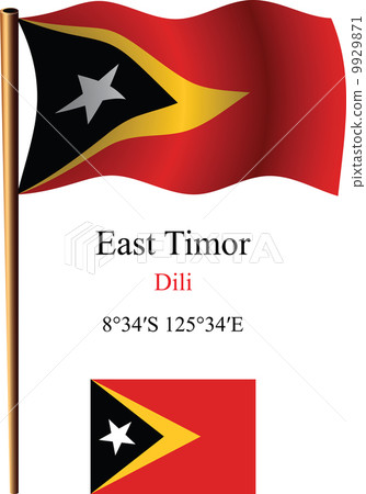 east timor wavy flag and coordinates east timor wavy flag and coordinates 9929871