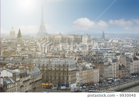View of Paris with Eiffel tower View of Paris with Eiffel tower 9930048