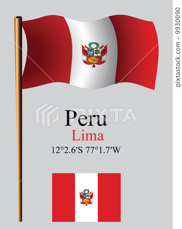 peru wavy flag and coordinates 9930090