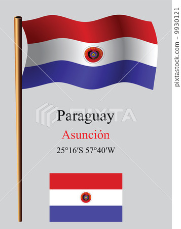 paraguay wavy flag and coordinates 9930121