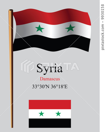syria wavy flag and coordinates 9930158
