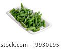Fried green beans on a white plate 9930195