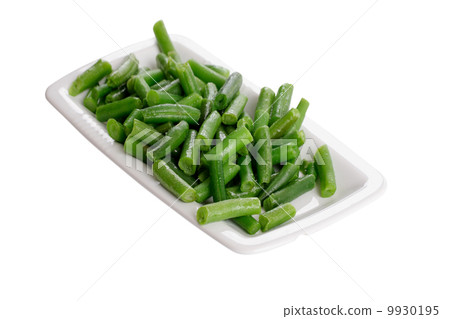 Fried green beans on a white plate Fried green beans on a white plate 9930195