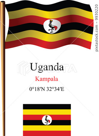 uganda wavy flag and coordinates - Stock Illustration [9930220] - PIXTA