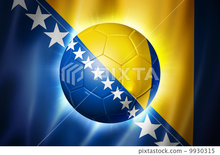 Soccer football ball with Bosnia and Herzegovina flag 9930315