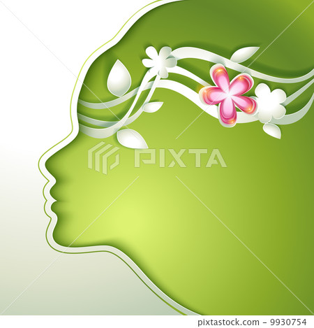 Beautiful young woman with flowers in hair Beautiful young woman with flowers in hair 9930754