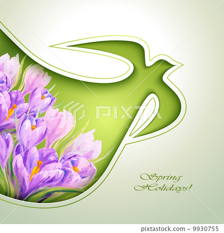 Spring flowers invitation template card. Spring flowers invitation template card. 9930755