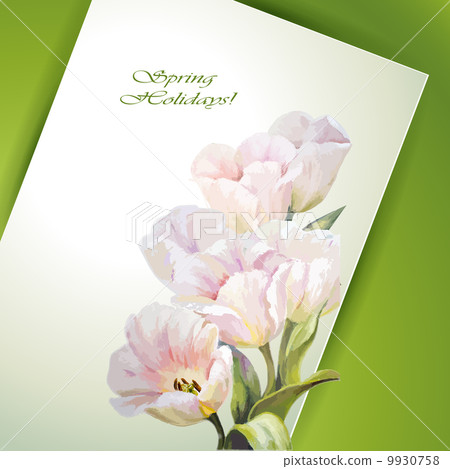 Spring flowers invitation template card. Spring flowers invitation template card. 9930758