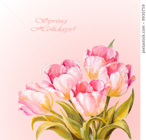 Tulips. Spring flowers invitation template card Tulips. Spring flowers invitation template card 9930759