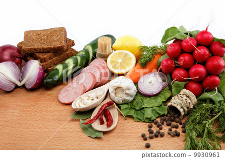 Healthy food. Fresh vegetables and fruits on a wooden table. Healthy food. Fresh vegetables and fruits on a wooden table. 9930961