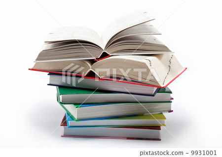 A stack of books on a white background. 9931001