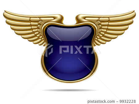 Gold banner with wings 9932228