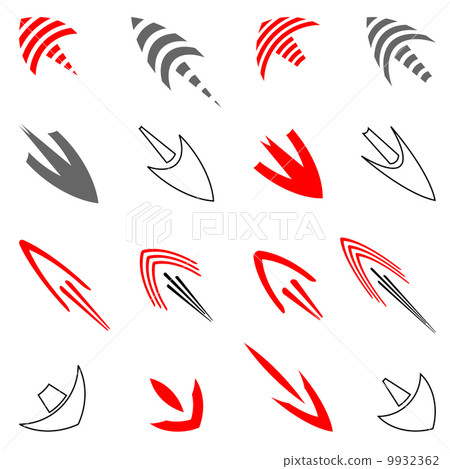 Vector set of art arrows. 9932362