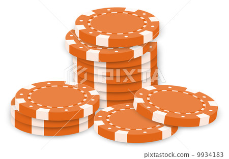 Orange poker chips 9934183