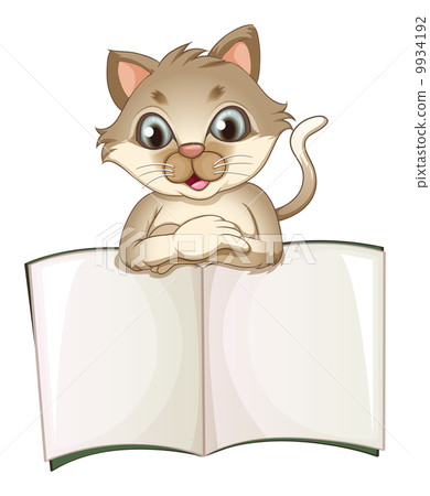 A brown cat opening an empty notebook A brown cat opening an empty notebook 9934192