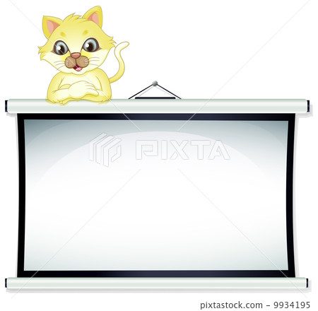 A yellow cat leaning over the empty bulletin board A yellow cat leaning over the empty bulletin board 9934195