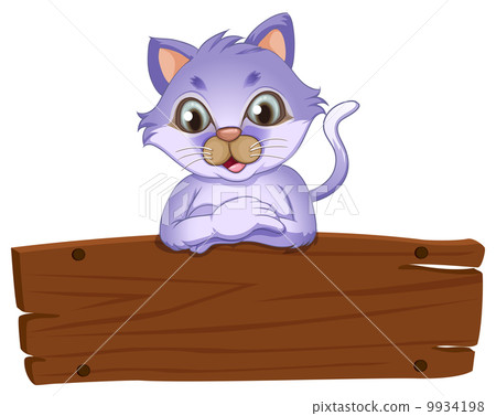 A wooden signboard with a friendly cat A wooden signboard with a friendly cat 9934198