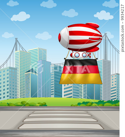 A floating balloon with the flag of Germany A floating balloon with the flag of Germany 9934217