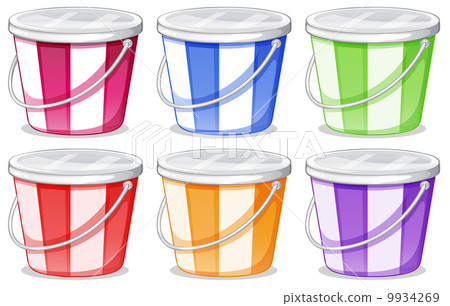 Six colorful pails Six colorful pails 9934269