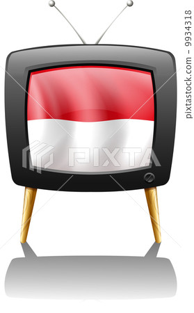 The flag of Monaco inside the TV The flag of Monaco inside the TV 9934318