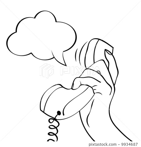 Hand holding a phone, pop art illustration 9934687