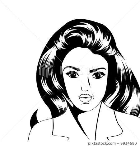 cute retro woman in comics style 9934690