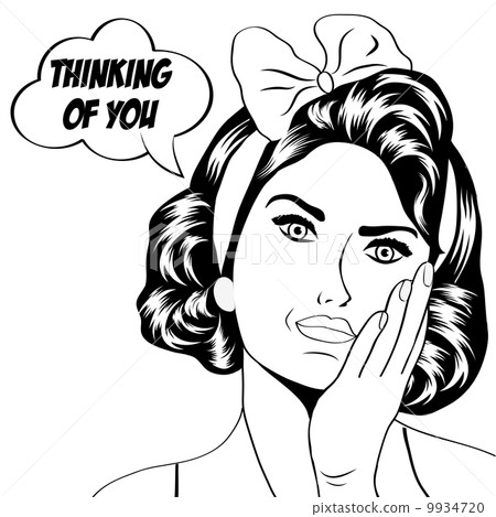 cute retro woman in comics style 9934720