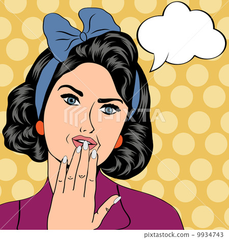 cute retro woman in comics style 9934743