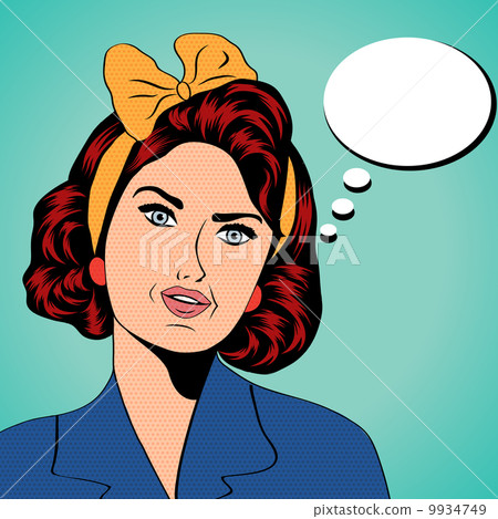 cute retro woman in comics style cute retro woman in comics style 9934749