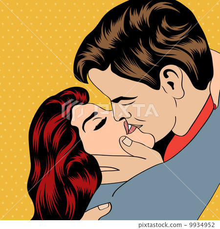 Pop Art KIssing Couple 9934952