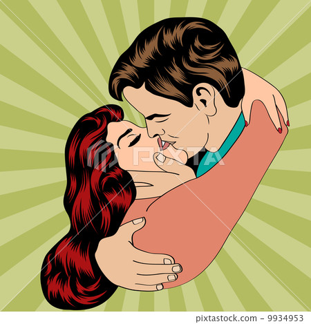 Pop Art KIssing Couple 9934953