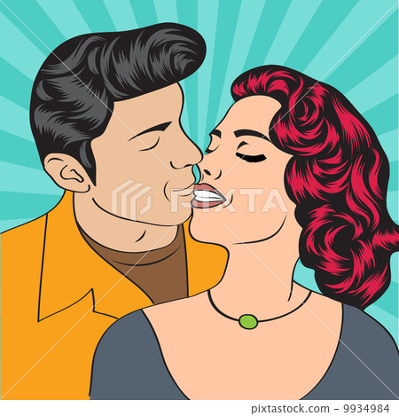 Pop Art KIssing Couple 9934984