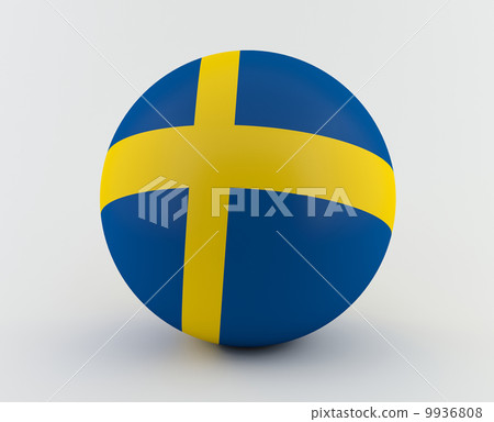 Swedish flag on 3D sphere 9936808